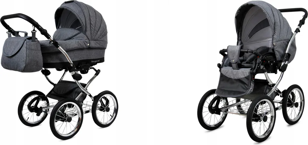 Poussette Margaret Exclusive Grey Flex : Amortisseurs et Roues Gel