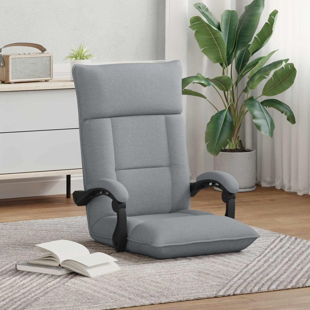 Bodenstuhl Hellgrau 66 x 66 x 80 cm Stoff - Fernseh- & Relaxsessel DE1197
