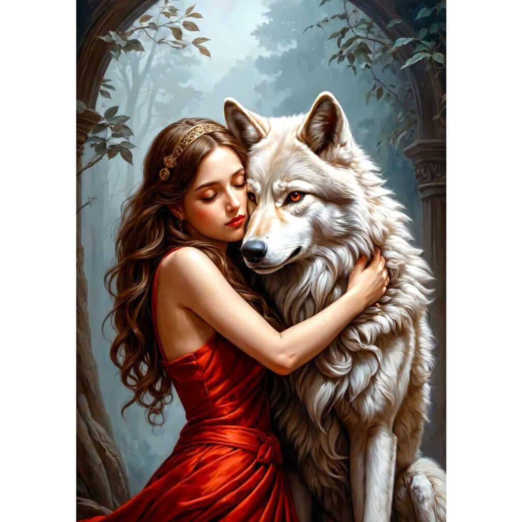 ENJOY Puzzle Dame und der Wolf 1000 Teile