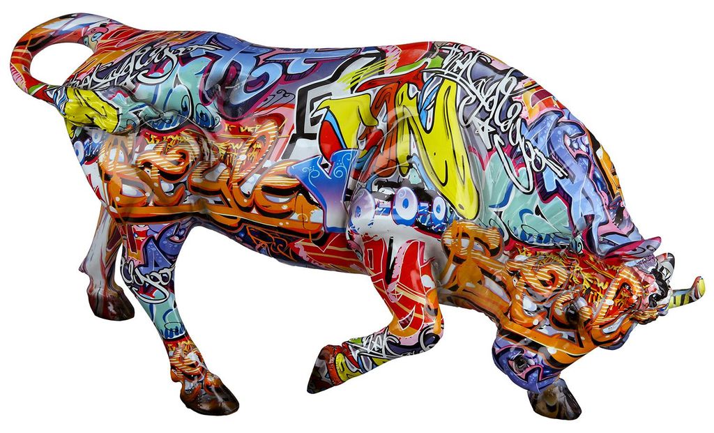 Figura de resina, toro, "arte callejero", grafiti, resina, Imagen del producto 