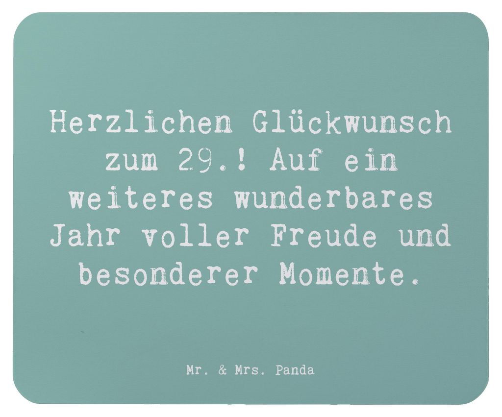 Mr. & Mrs. Panda Mauspad Spruch 29. Geburtstag - Meeresbrise - Geschenk, laptop, Lachen, Vorfreude, mousepad, Meilenstein, Glückwunsch, Mouse Pad,...
