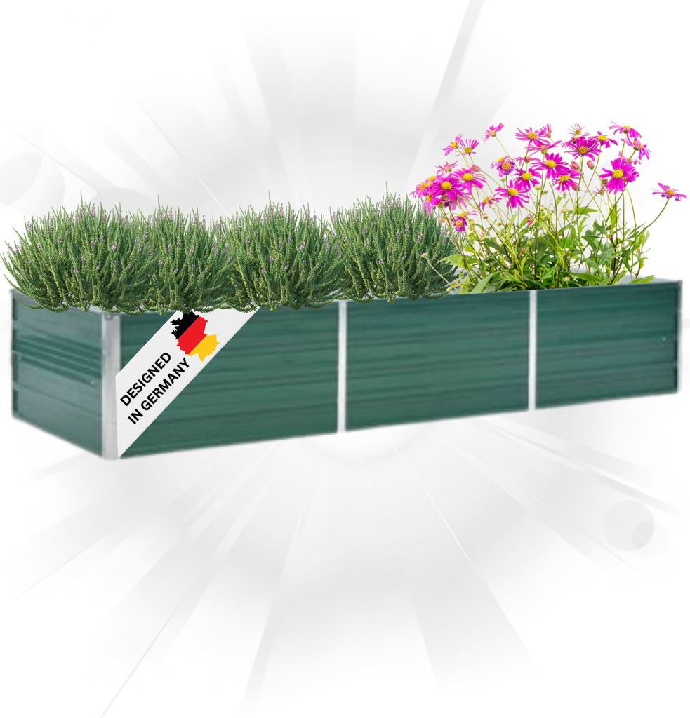 DELUKE® Hochbeet für Garten OSKAR Grün | 240x80x45cm | Produktbild 