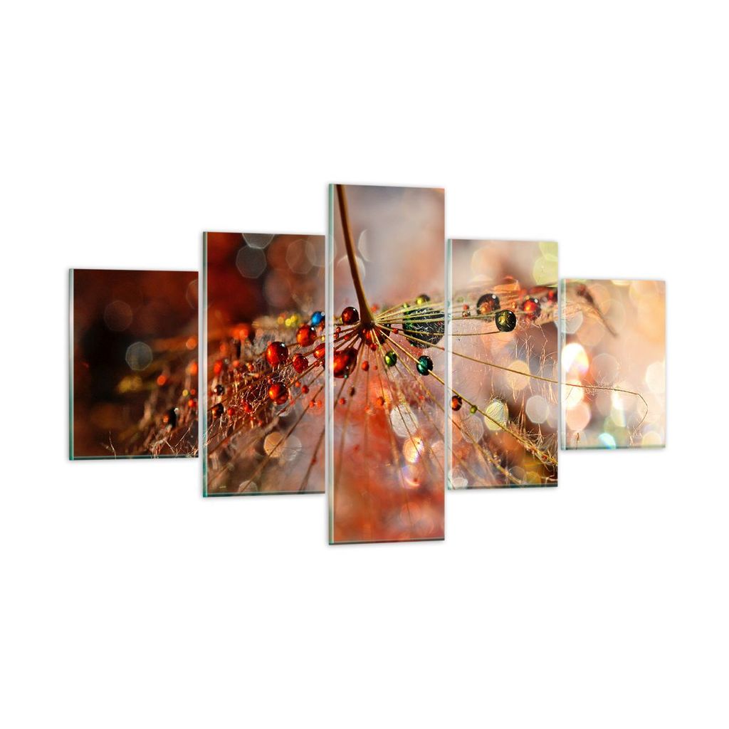 Bilder auf glas - Spinnennetz modern - 125x70cm - Glasbilder - Wandbilder - Kunstdruck - zum Aufhängen bereit - Wanddekoration aus Glas - Glas Bil...