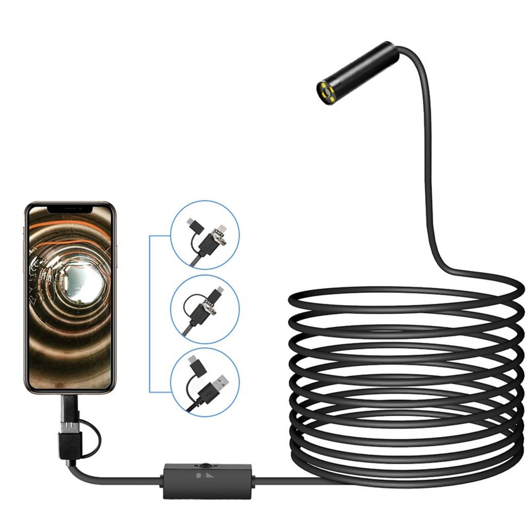 Inskam 108A USB-C/USB Endoskop, 11.2mm Sonde, 1944p, Autofokus, 3.5m Kabel
