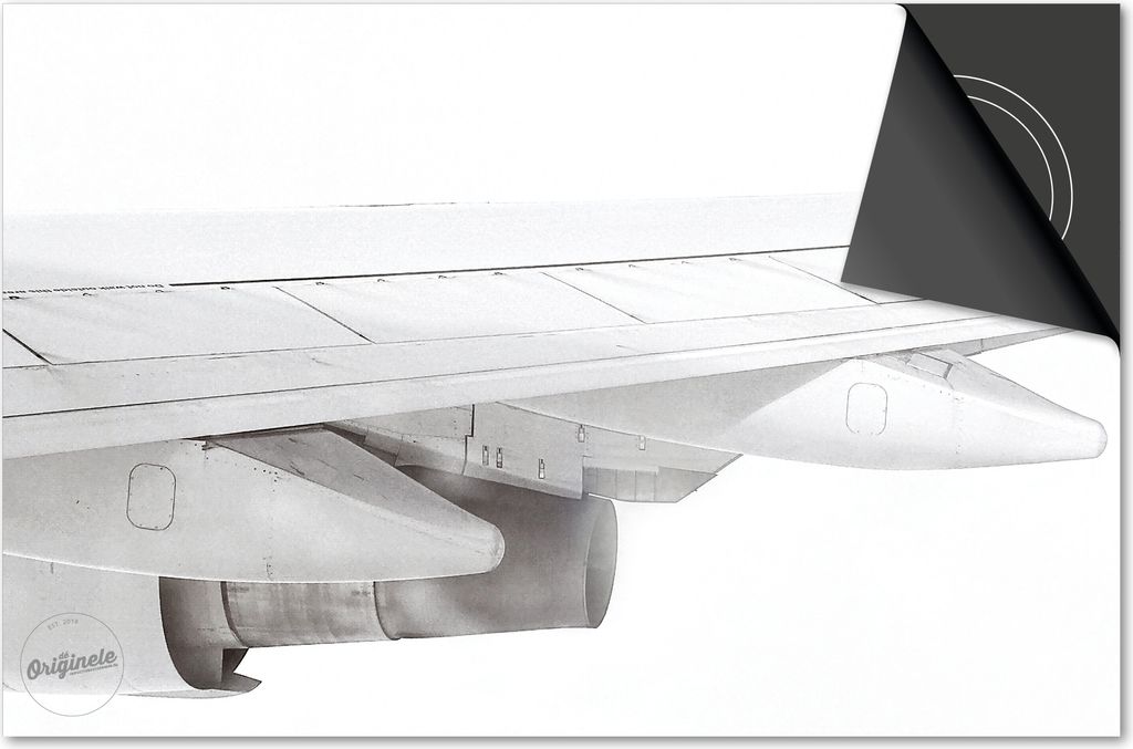 Induktionsschutz 81x52 - abdeckplatte Induktion matt- Dietrix Kochfeldschutz- Base - Weiß - Flugzeug