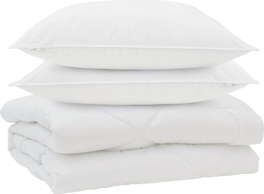 vidaXL Bettdecke mit Kissen 3 pcs Weiß Mikrofaser