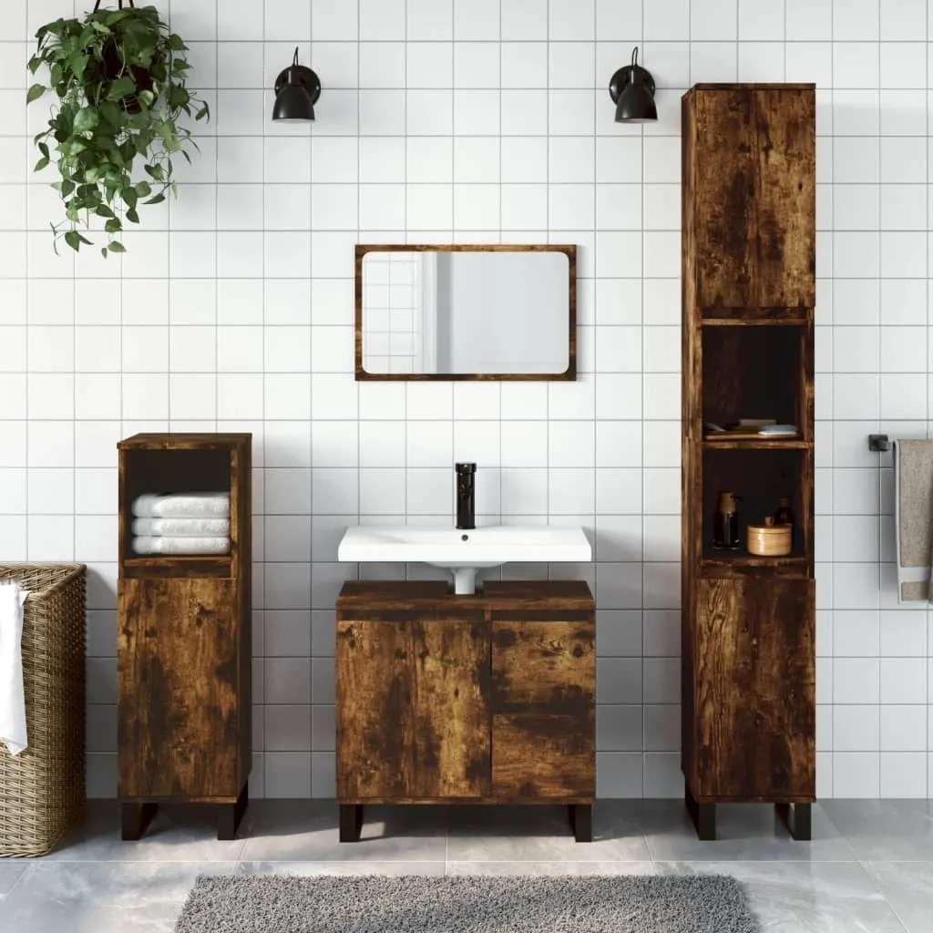 Mobile Bagno Rovere Affumicato 65x33x60 cm - Maison Exclusive Offerta