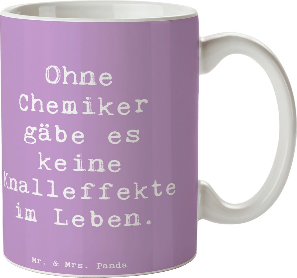 Mr. & Mrs. Panda Teepott Spruch Chemiker Knalleffekte - Lavendeltraum - Geschenk, Berufe, Magie, Kaffeebecher, Tasse, Überraschung, Chemiefreunde,...