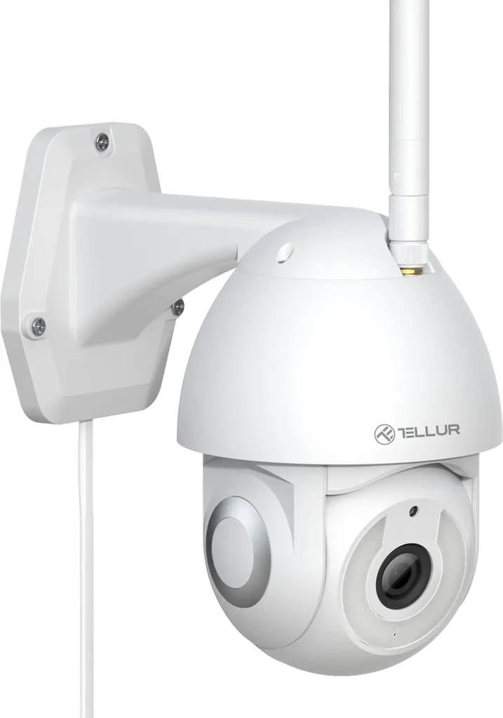 Caméra Extérieure Connectée PTZ 3MP Tellur WiFi Smart Ultra HD Blanche