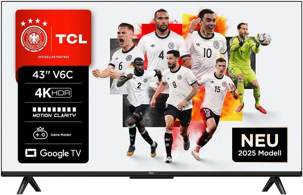 TCL 43V6C Brushed metal Bezel-less TV Produktbild 