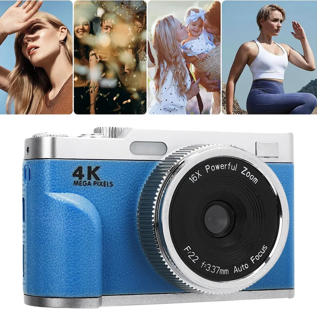 Fotocamera digitale UHD 4K 68MP Zoom 16x Autofocus intelligente Anti Shake Compatta e portatile per i viaggi Синий