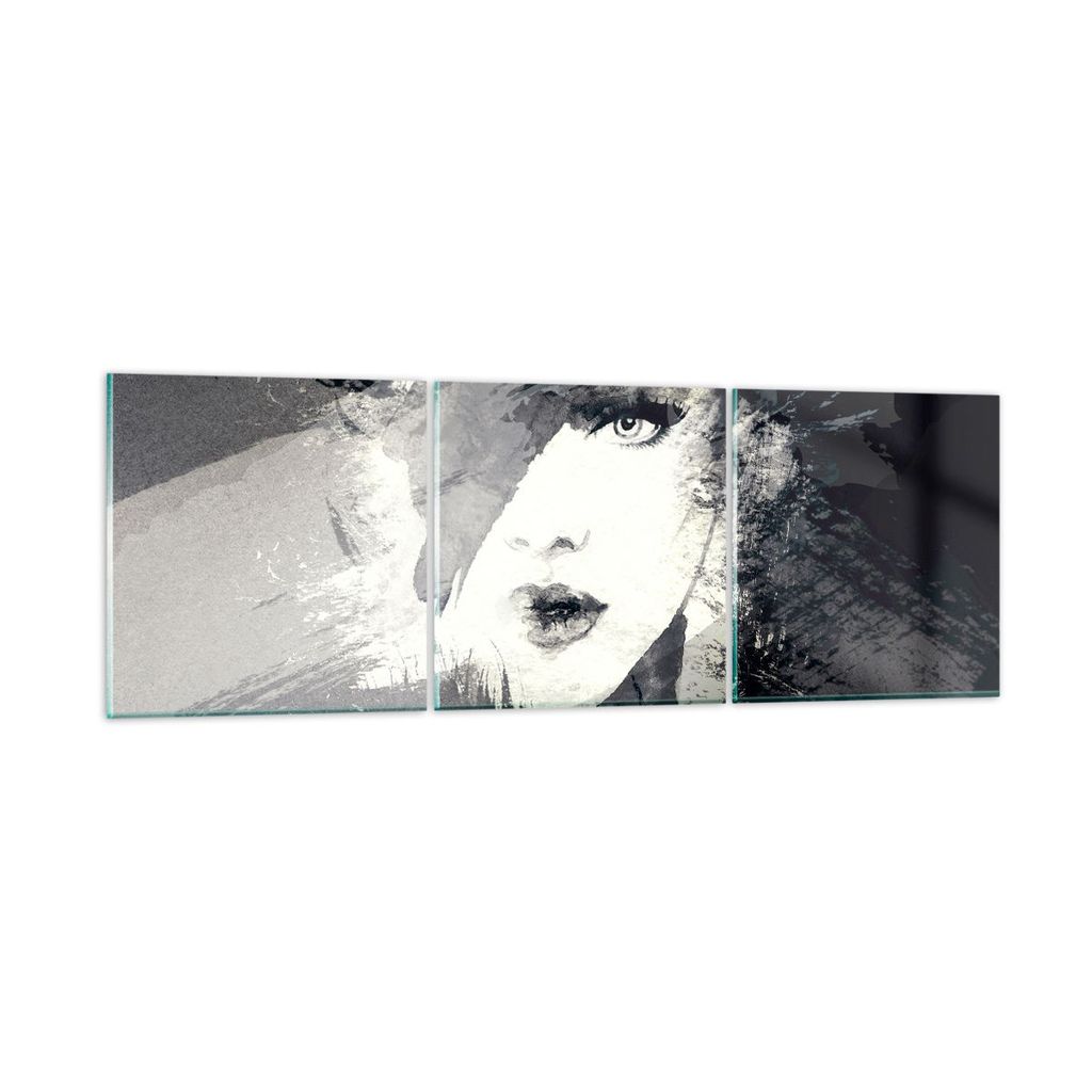 Bilder auf glas - Frau Gesicht - 150x50cm - Glasbilder - Wandbilder - Bilder - Kunstdruck - zum Aufhängen bereit - Wanddekoration aus Glas - Glas ...