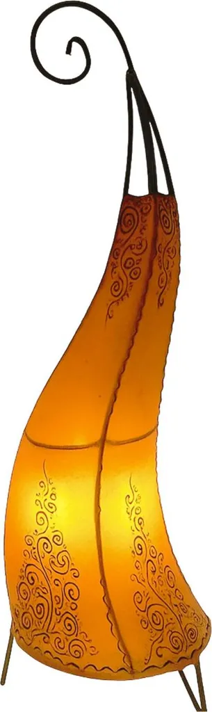 Lampadaire oriental Daya Orange 70cm - Luminaire artisanal en métal