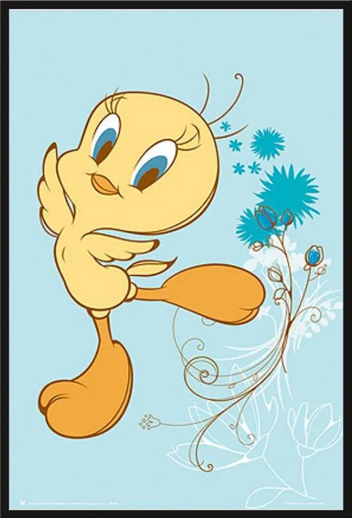 Affiche Tweety Jump avec Cadre Noir Interchangeable Shinsuke et Acrylique