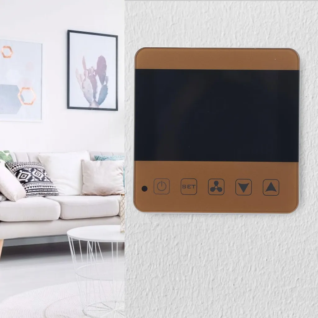 Thermostat intelligent à écran LCD rétroéclairé blanc pour ventilo