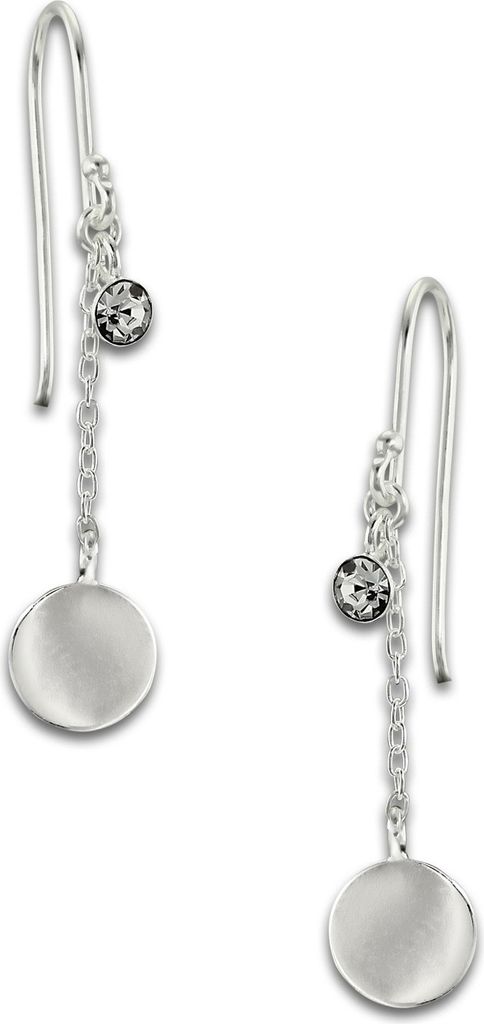 SilberDream blanc Boucles d'oreilles plaquette zirconium Image du produit 