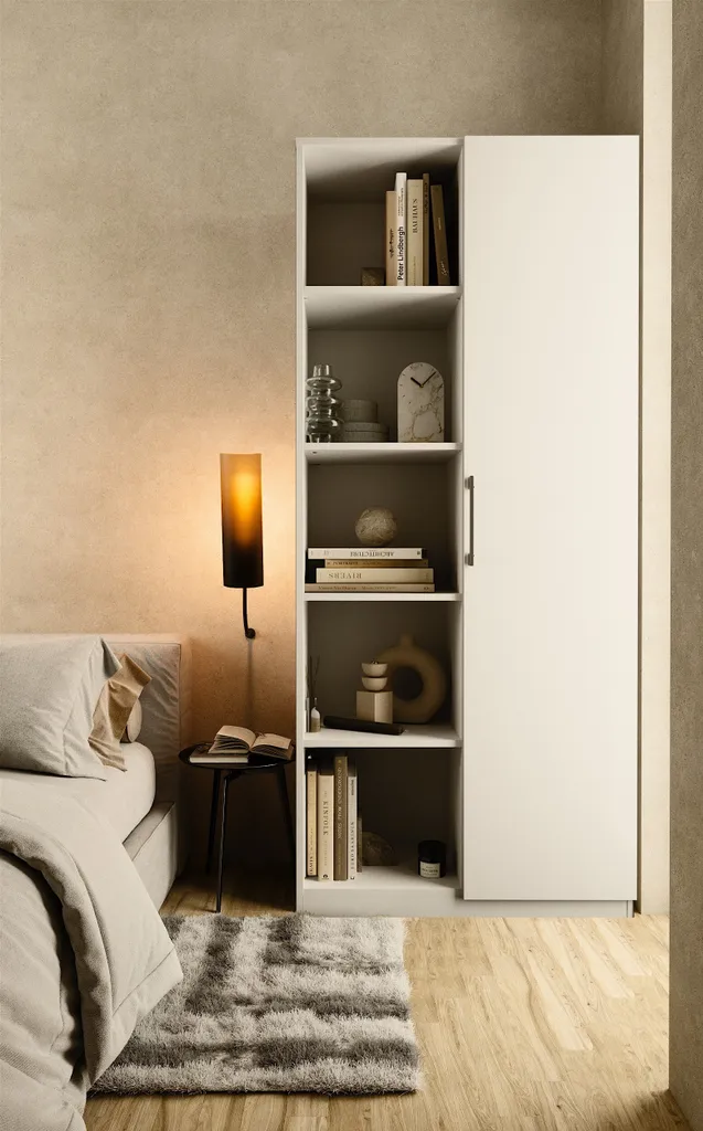 Étagère à rayons KALEV blanc : Bibliothèque de bureau chic et modulable