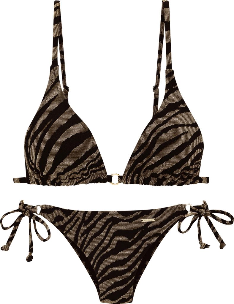 Bruno Banani Triangel-Bikini schwarz-gold Größe 44 Cup C/D