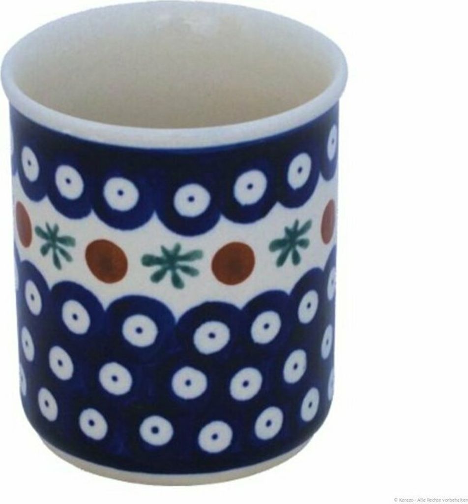 Original Bunzlauer Keramik 250ml Becher ohne Henkel,Vielseitig einsetzbar, Ø8 cm Dekor 41