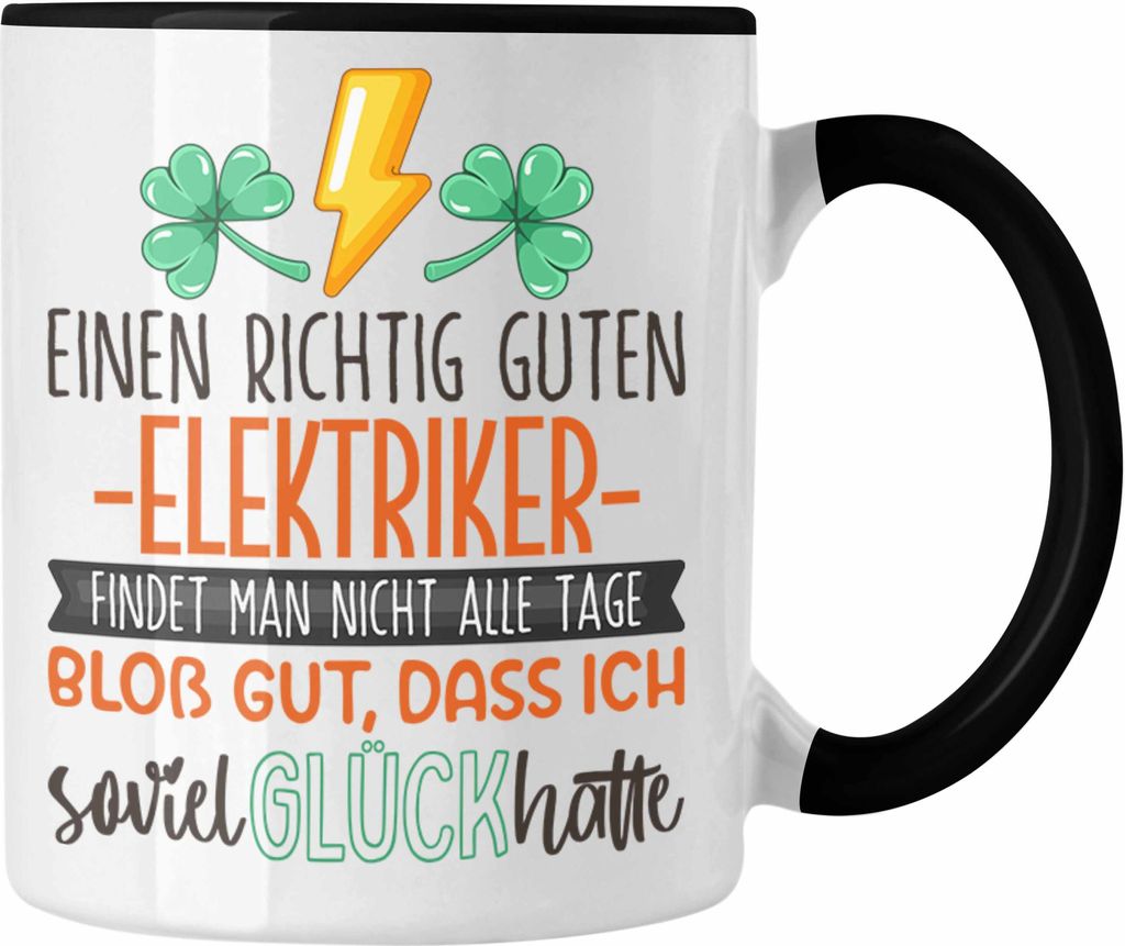 Trendation - Elektriker Tasse Geschenk Dankeschön Bester Elektriker Der Welt Dankeschön (Schwarz)