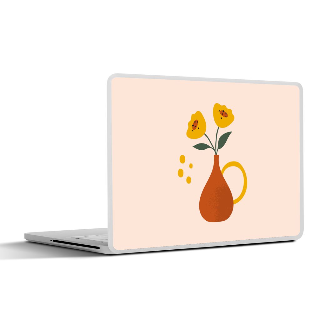 MuchoWow Laptop Aufkleber Sticker Cover Blumen - Mohnblumen - Sommer 30x21 cm - Sticker für Laptop - Selbstklebend