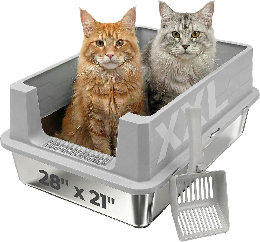 Katzenklo Edelstahl XXL Groß – Katzentoilette Edelstahl für Produktbild 