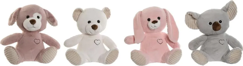 Doudou Animal en Peluche Home ESPRIT pour Enfant et Décoration - Lot de 4