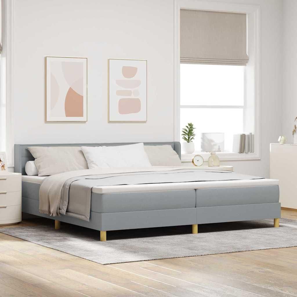 Maison Exclusive - Boxspringbett mit Matratze Hellgrau 200 x 200 cm Stoff