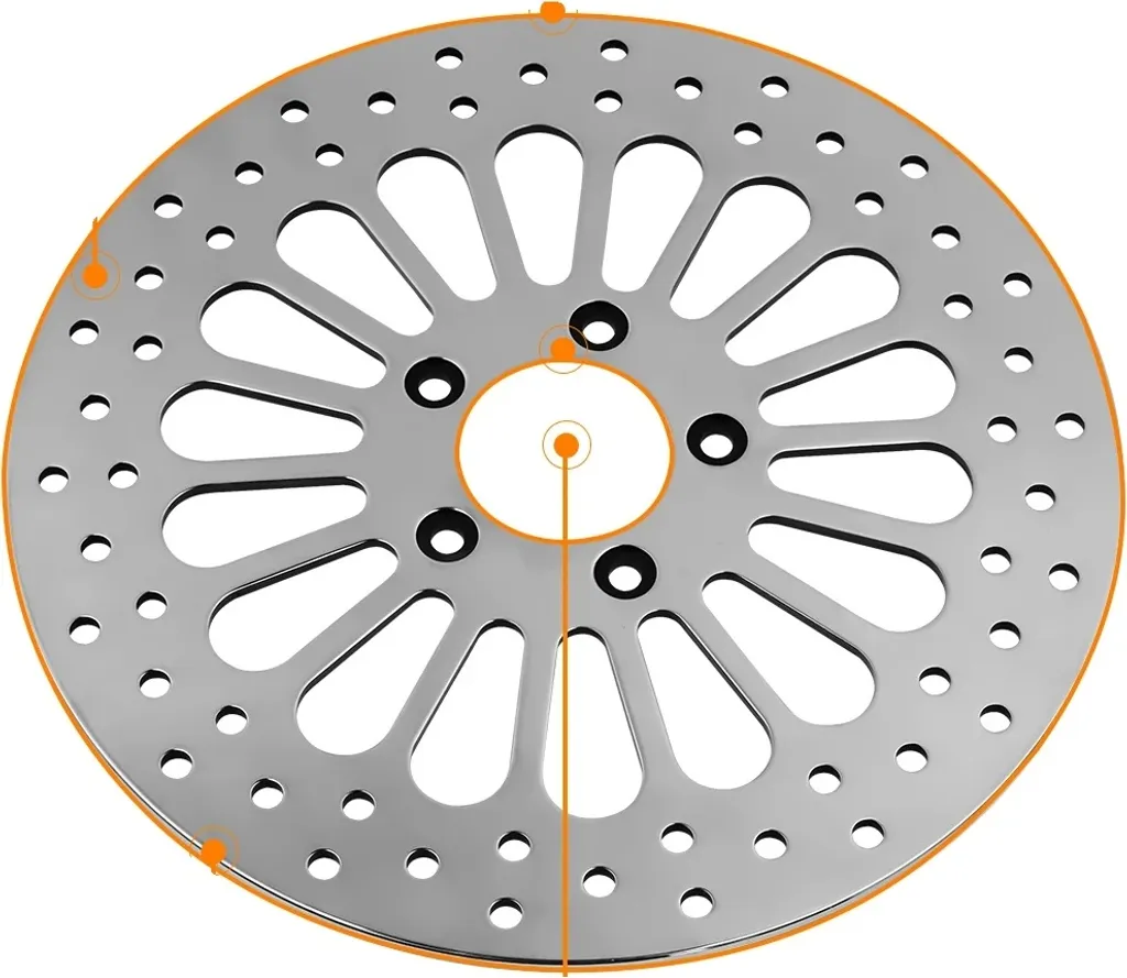 Disque de frein avant poli 11,8 pouces en acier inox haute performance