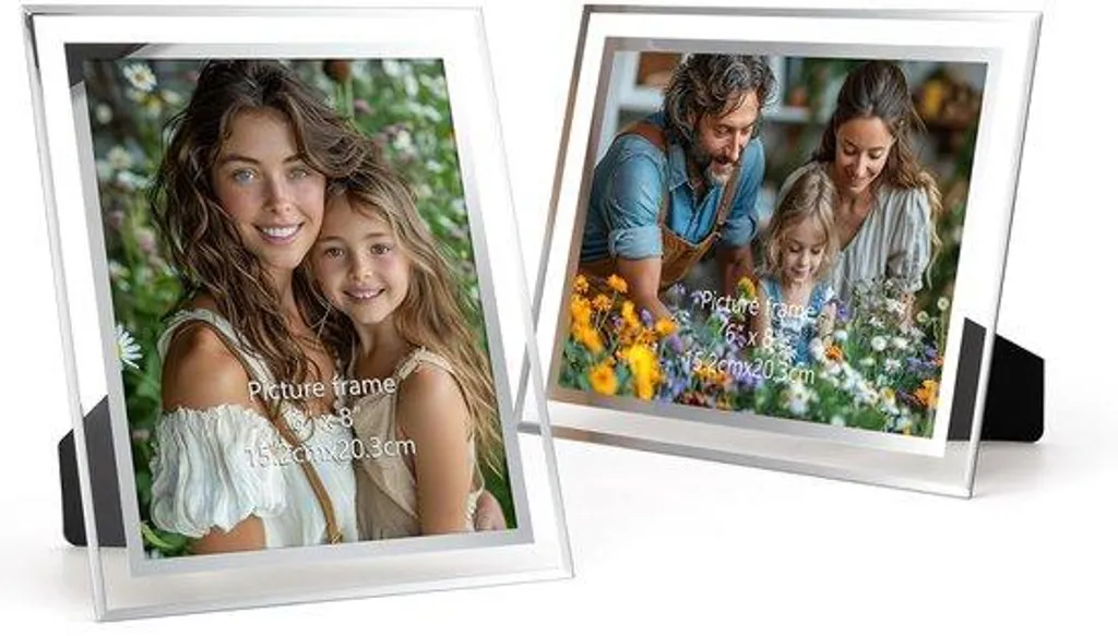 Cadre photo décoratif 15x20 cm lot de 2 avec protection vitre - Bois