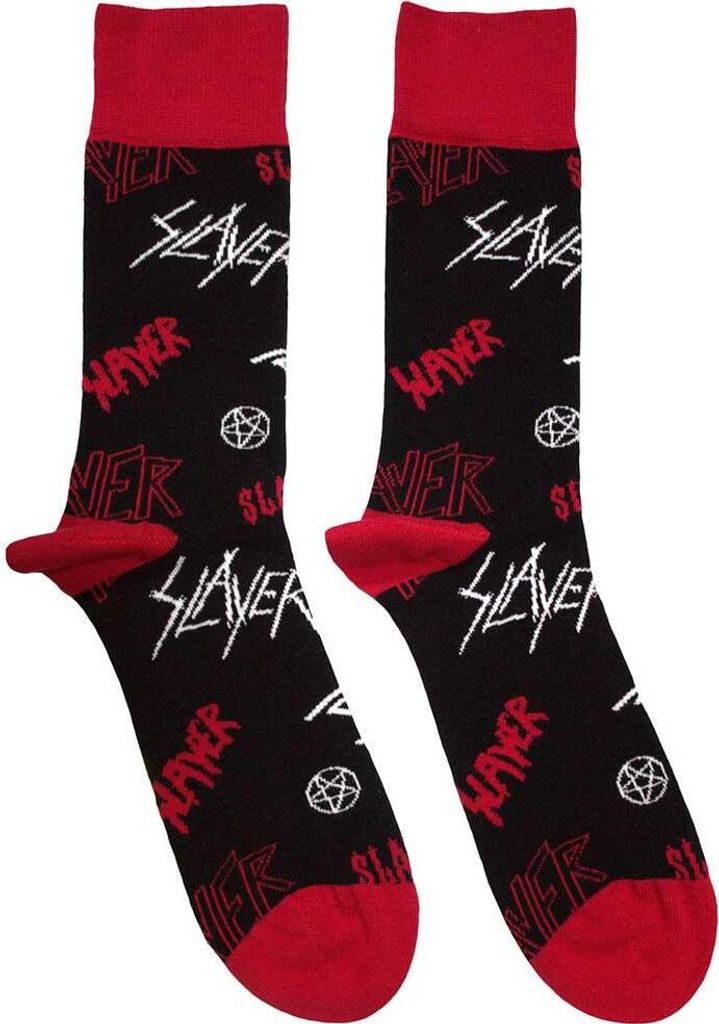 Slayer - Socken für Herren/Damen Unisex RO12160 (40,5 EU - 45,5 EU) (Schwarz/Rot/Weiß)