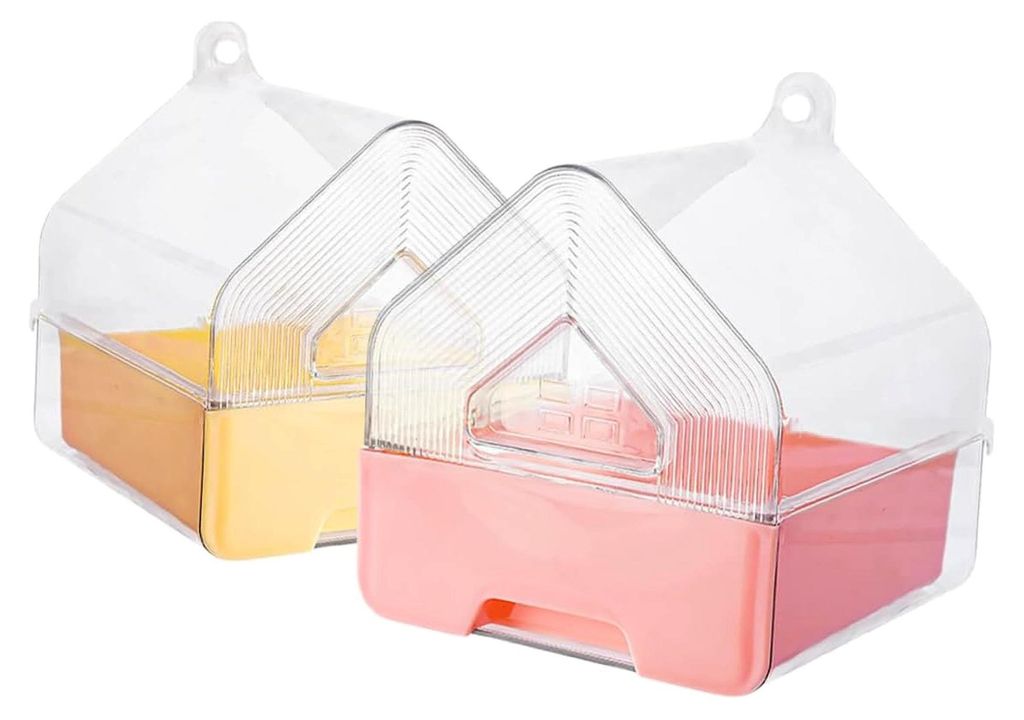 2 Stück Hängende Papageienbadewannen mit Transparentem Schubladendesign