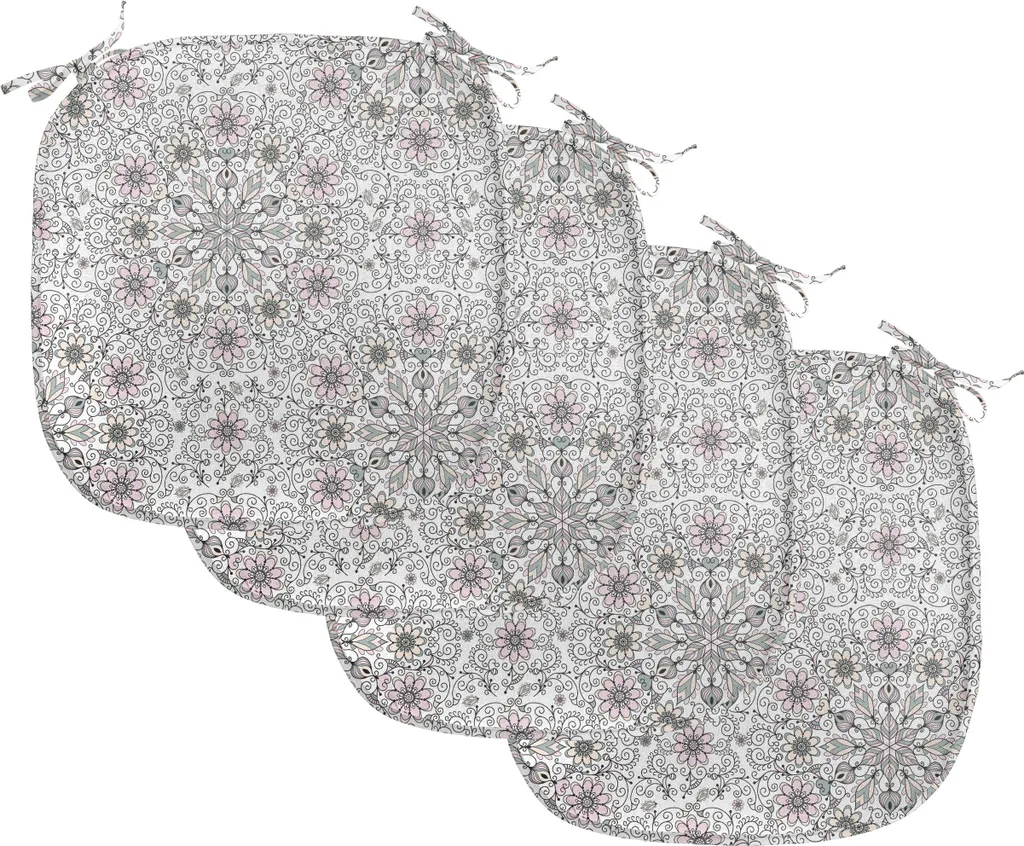 Cuscini Sedie Shabby Chic 40x40 ABAKUHAUS Floreale Rosa e Grigio
