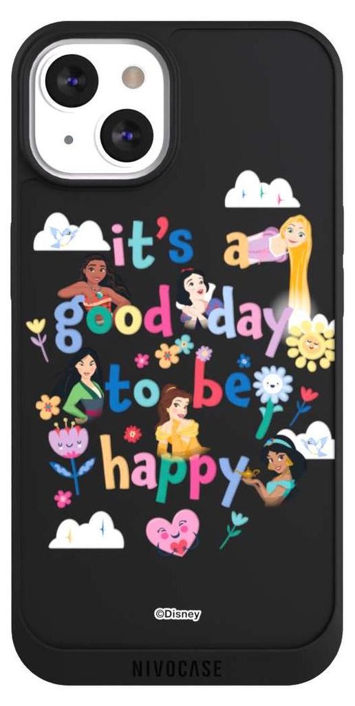 NIVOCASE Handyhülle für Apple iPhone 13 Hülle NIVOpure Case Schwarz Disney Princess Offizielles Lizenzprodukt Prinzessin