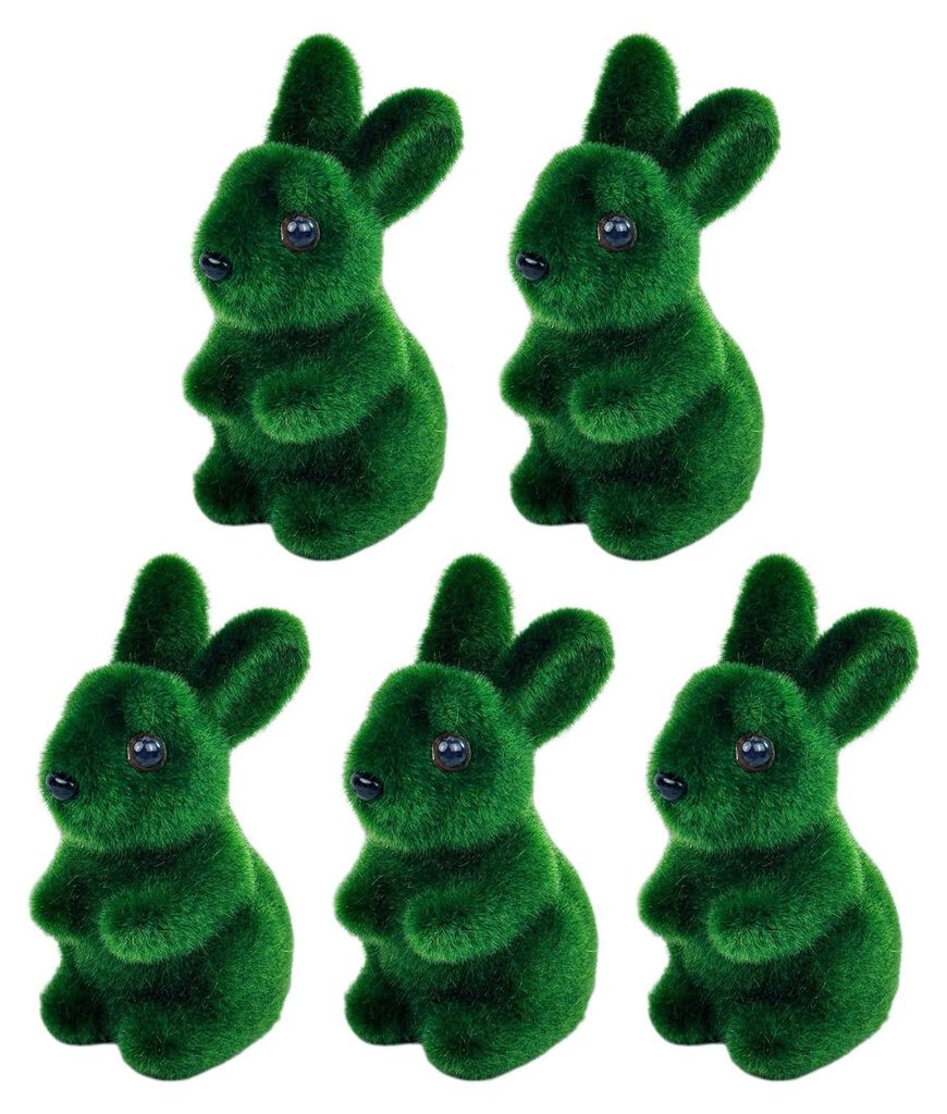 Künstliche Mooshasen-Statue, realistische, flauschige, beflockte Mooshasen-Figur aus Schaumstoff, stehend, für Frühlings- und Osterpartys, drinn...