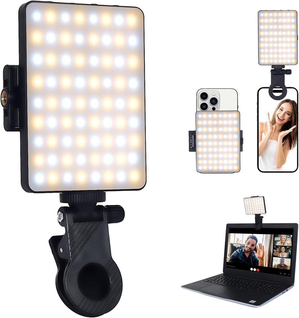 Selfie Clip Licht – 72 LED Dimmbares Videolicht Produktbild 