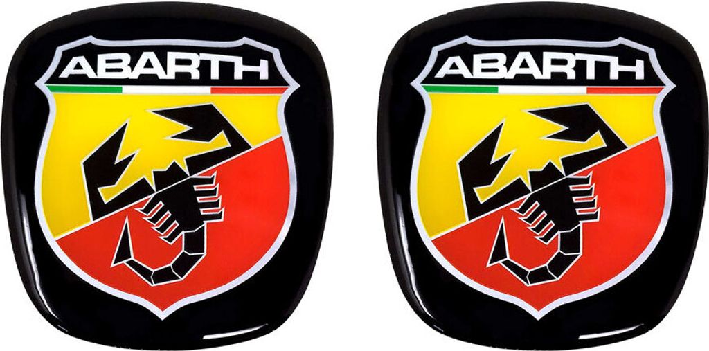 3D Aufkleber Logo vorne + hinten Offizielles Wappen für Fiat 500