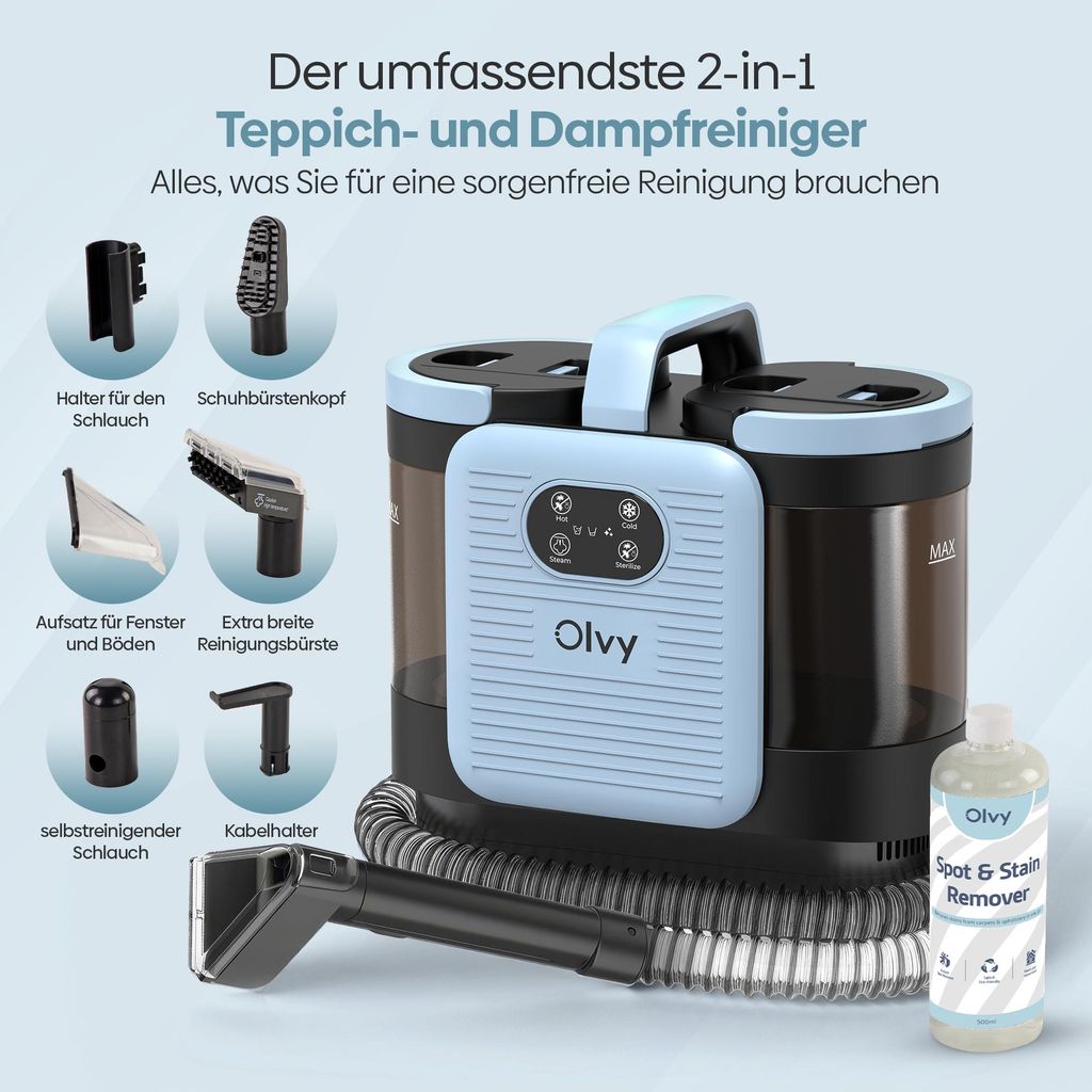 Olvy Waschsauger PRO Dampfreiniger Polstermöbel – Carpet