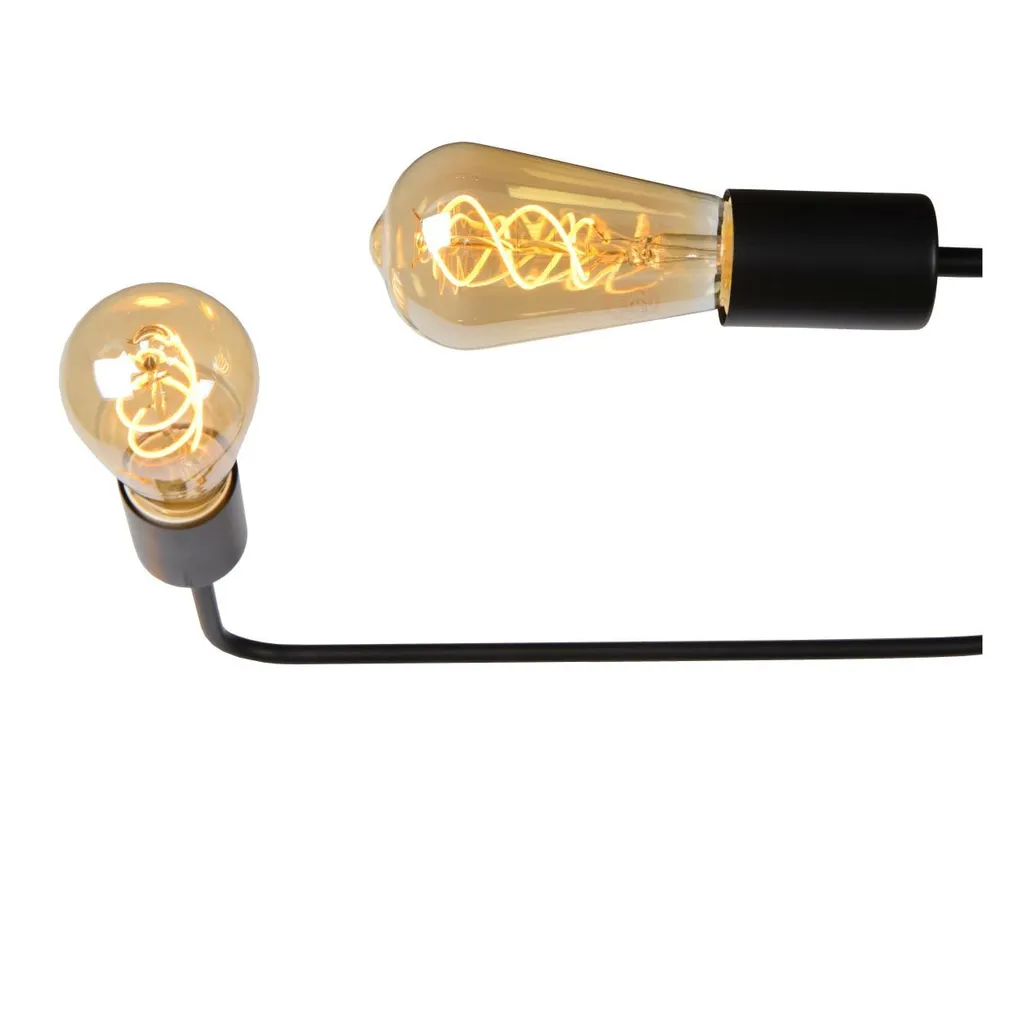 Éclairage de Salon Industriel Plafonnier LESTER Noir pour Ampoule E27 - 5