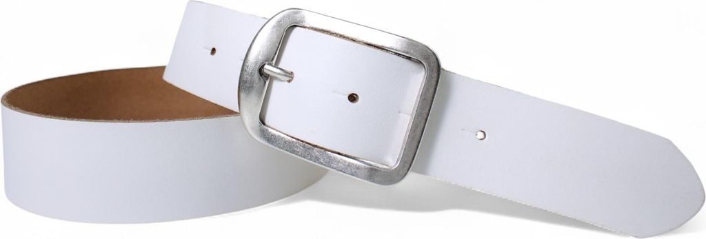 FRONHOFER Damen Ledergürtel ca. 4 cm silberne Dornschnalle Retrostyle, echt Leder