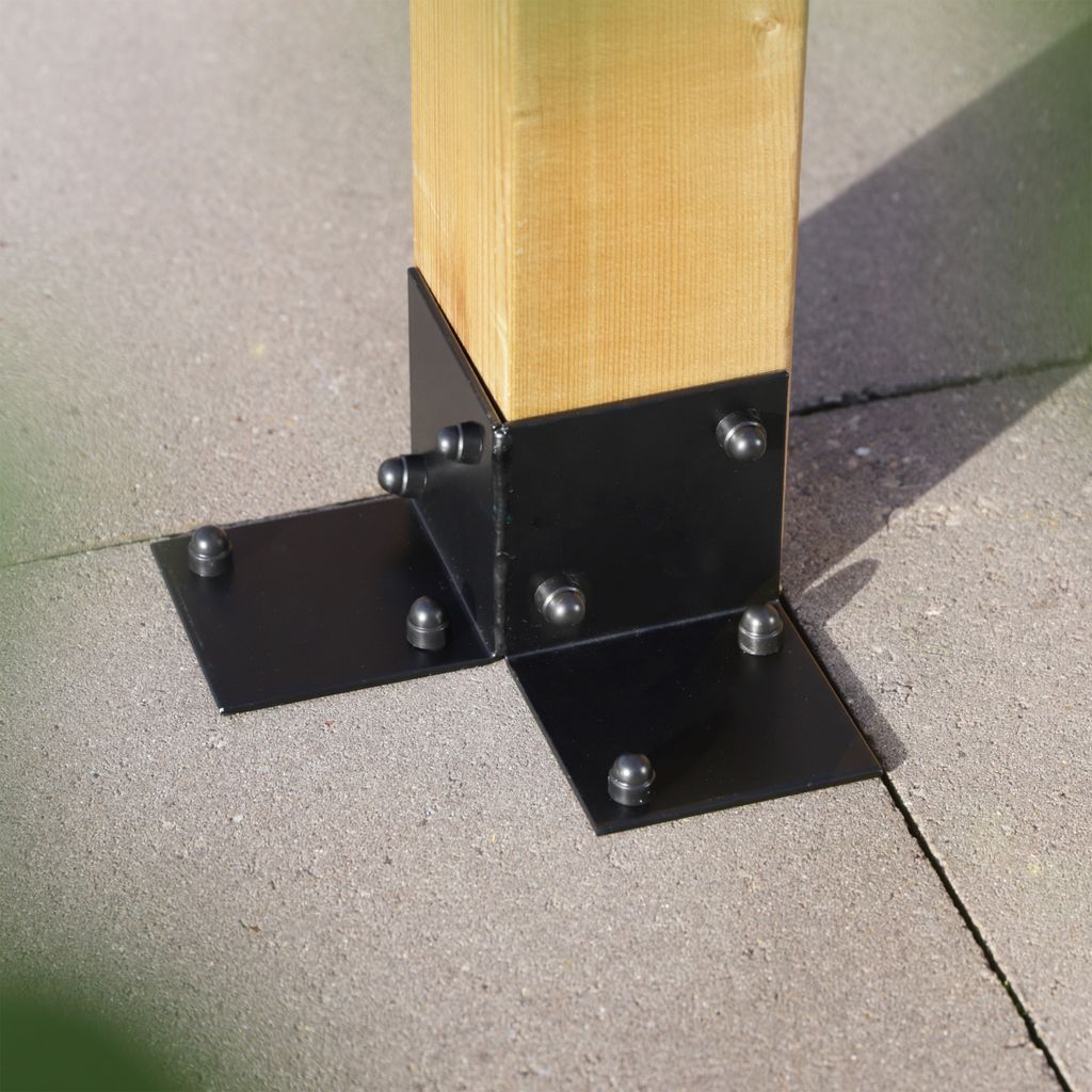 Pergola Bodenelement Schwarz für 20 x 20 cm Pfosten - Pro Stück