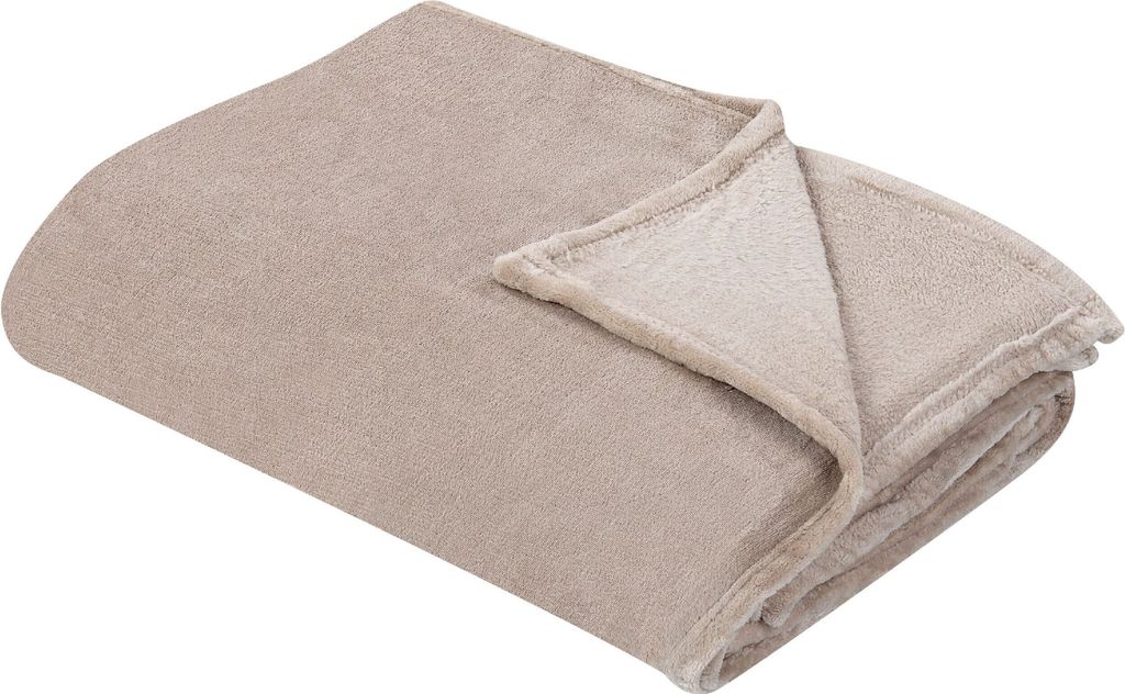 BELIANI Kuscheldecke Beige Polyester Stoff 150 x 200 cm Einfarbig Modern Überwurf für Bett Sofa Couch Sessel Erwachsene Kinder Wohnzimmer Schlafz...