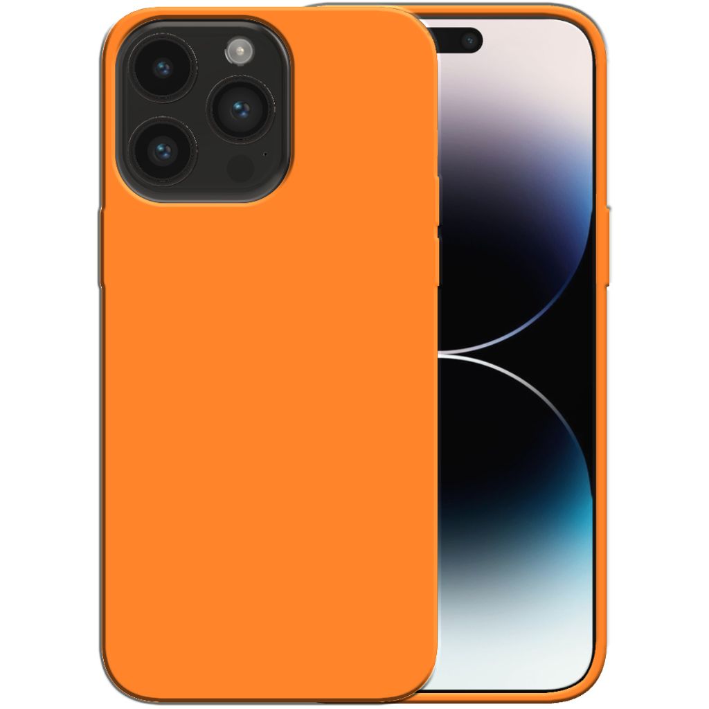 Smartphonica Silikonhülle für iPhone 14 Pro Max Hülle mit weicher Innenseite - Orange