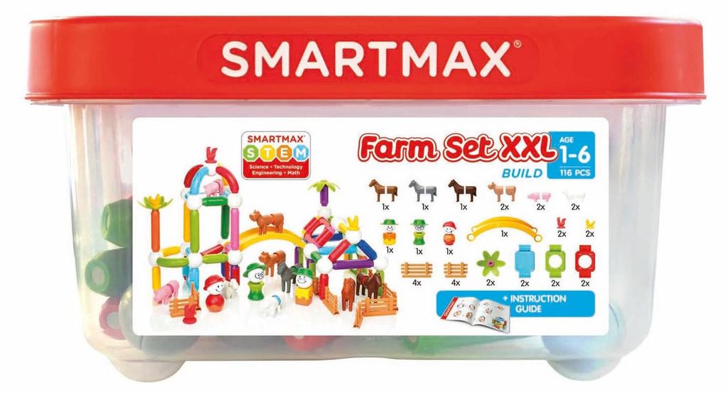 Smartmax magnetisches Bauernhof Spielzeug XXL Bauset - STEM Produktbild 