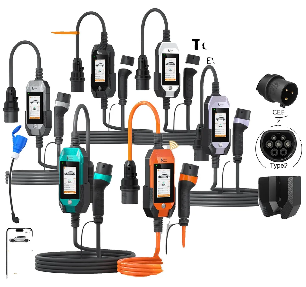 Borne de Recharge Portable pour Voiture Électrique Feyree Type 2 App