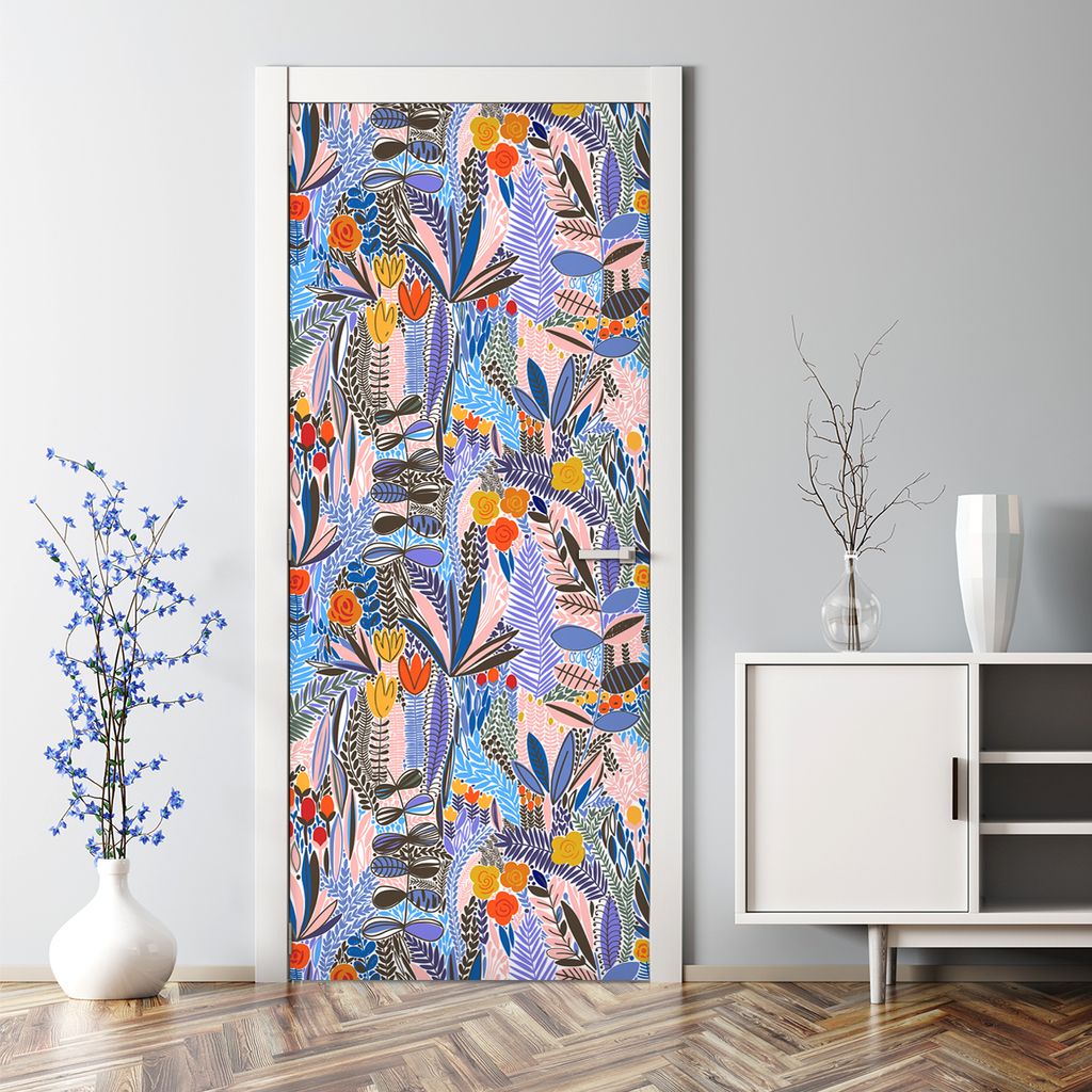 Dekorative Türposter selbstklebend Wandaufkleber Türaufkleber Abstrakte Sommerzeit 70 x 200 cm