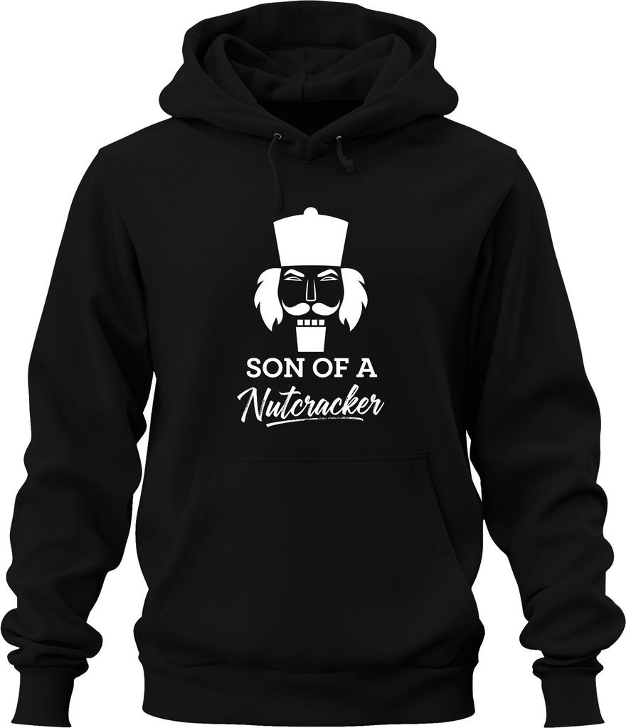 SON OF A Nutcracker Weihnachten Nussknacker lustig humorvoll Uni Hoodie Kapuzenpullover, Schwarz, M