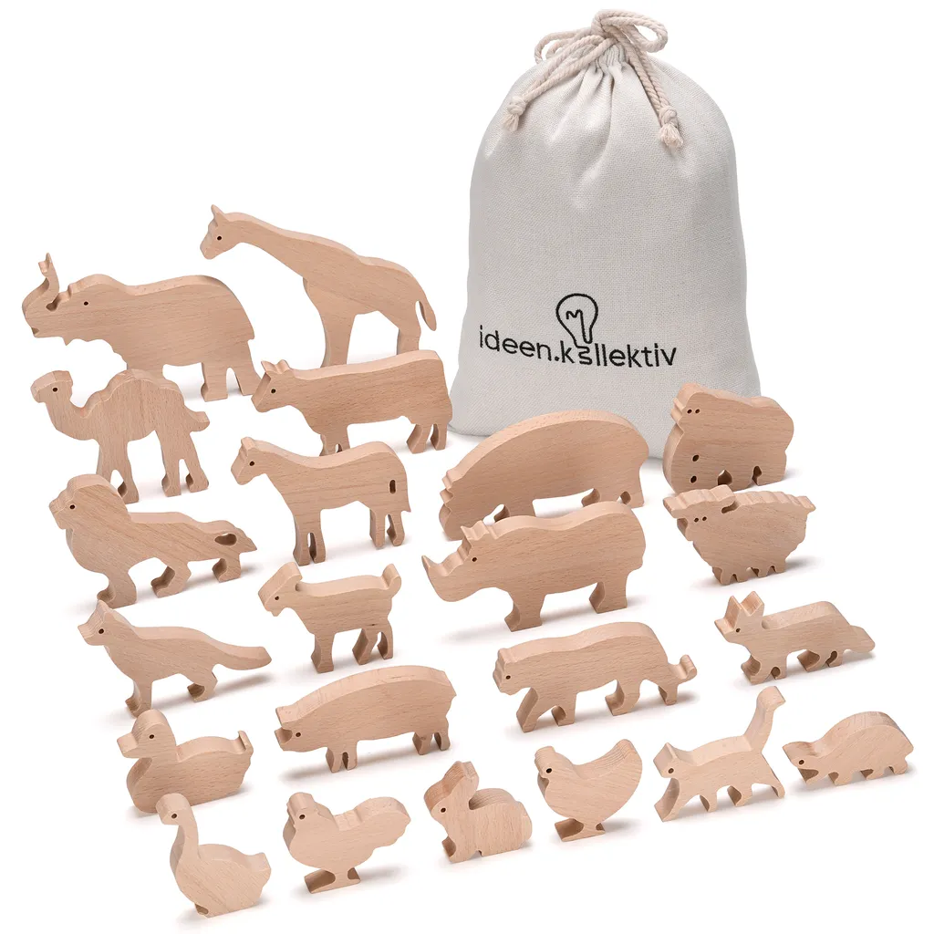 Outil Systémique pour Coaching et Thérapie : Figurines Animaux en Bois