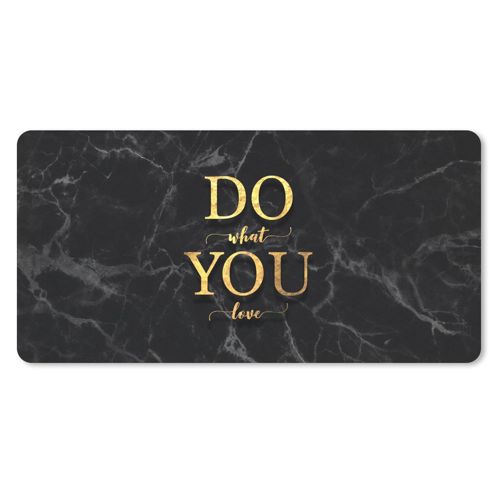 MuchoWow Schreibtischunterlage Zitate - Motivation - Gold - Marmor 80x40 cm - XXL Mauspad - Gaming Mauspad