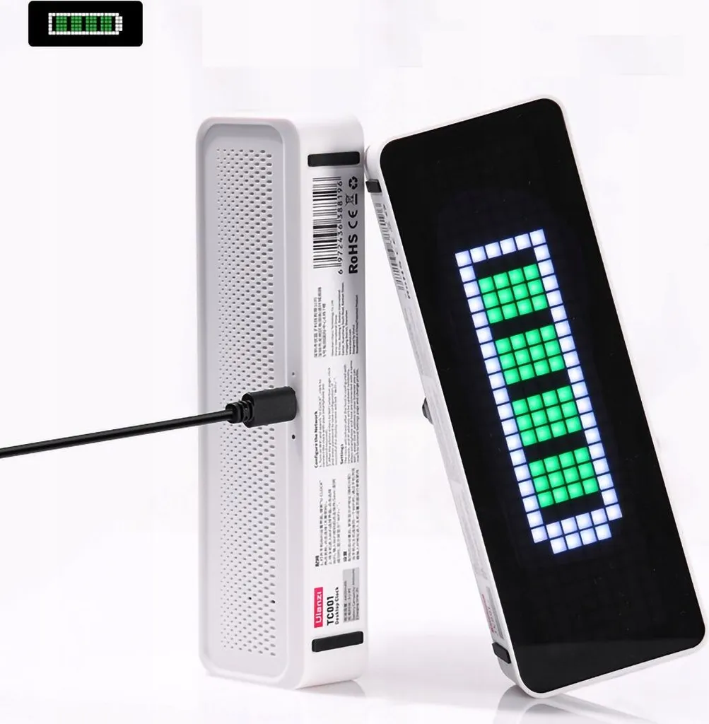 Ulanzi Smart Pixel Clock - Horloge Connectée TC001 avec Écran Matrix LED - 5